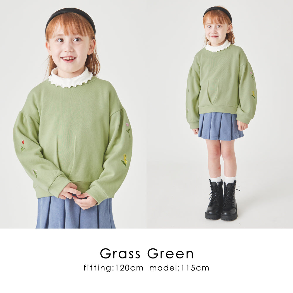 袖刺繍 トレーナー