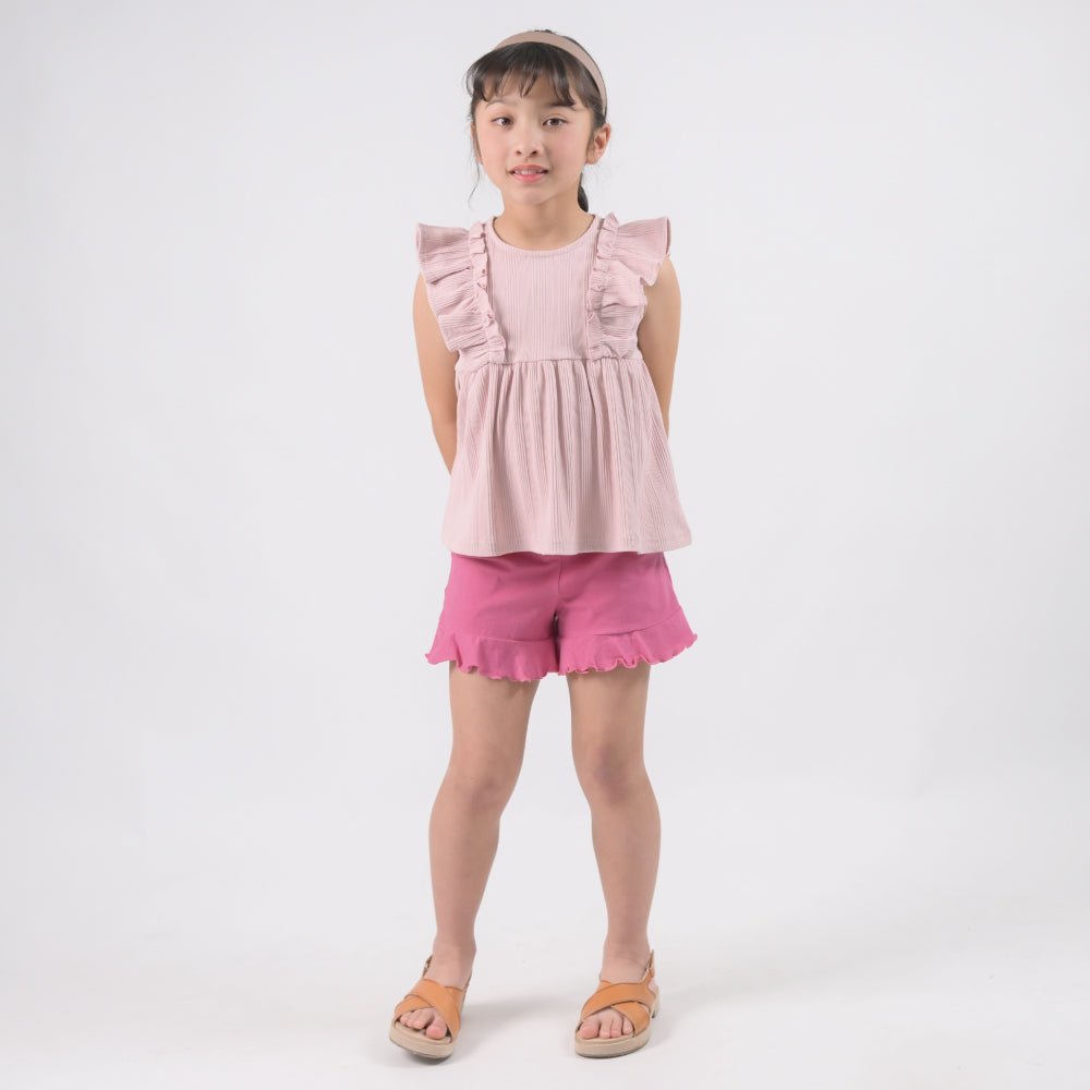 【OUTLET SALE】 フリルリブトップス