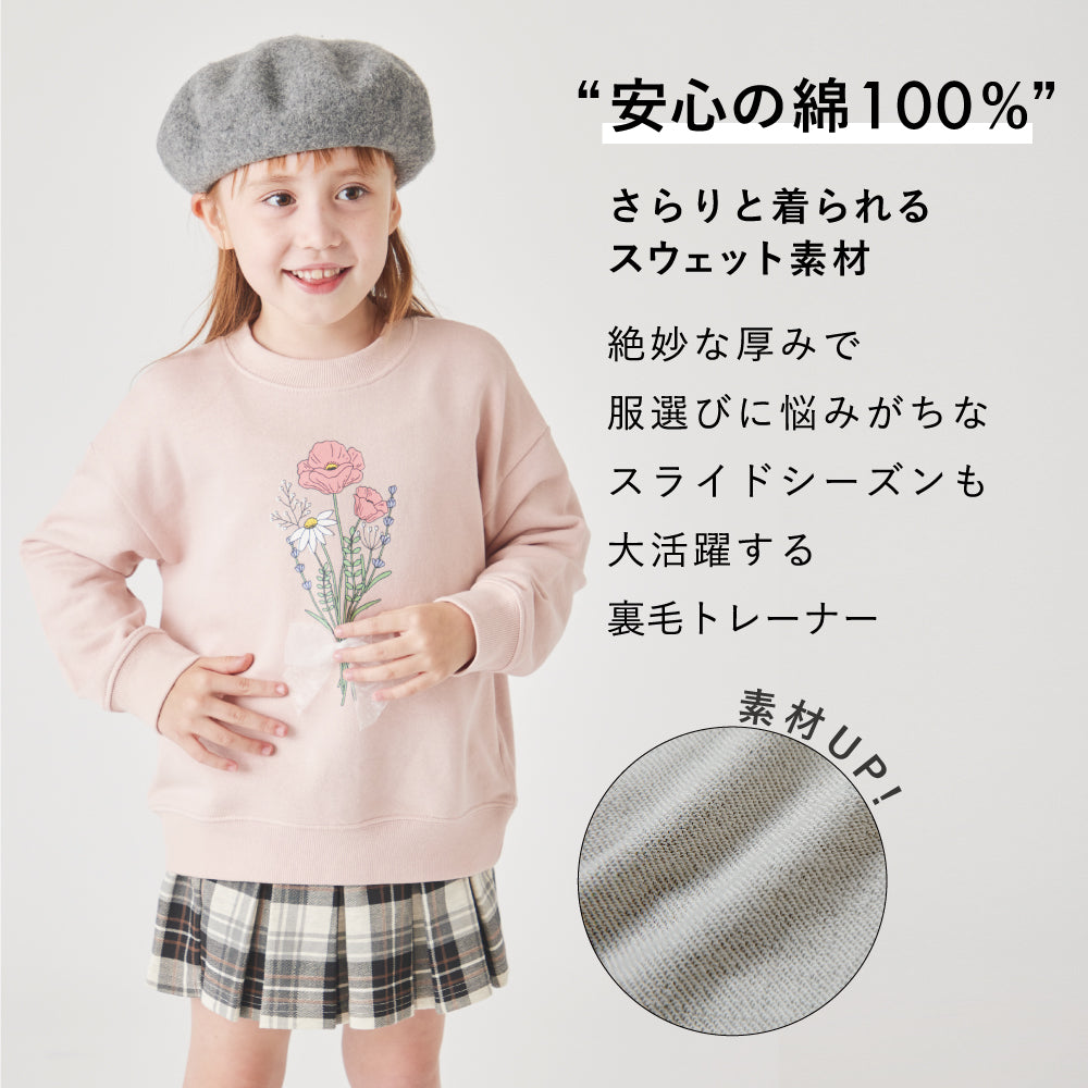 花プリントトレーナー