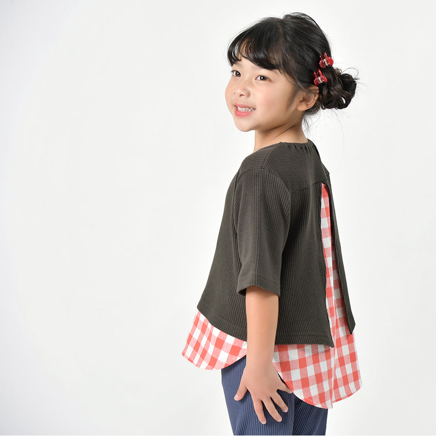 【OUTLET SALE】切り替えワッフルTシャツ