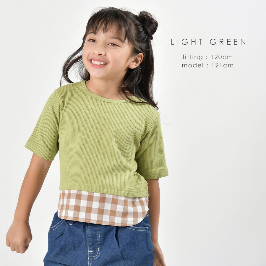 【OUTLET SALE】切り替えワッフルTシャツ