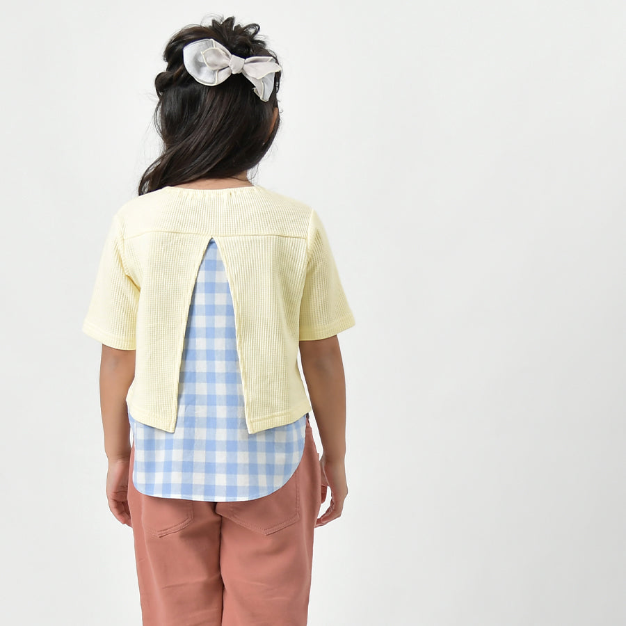 【OUTLET SALE】切り替えワッフルTシャツ