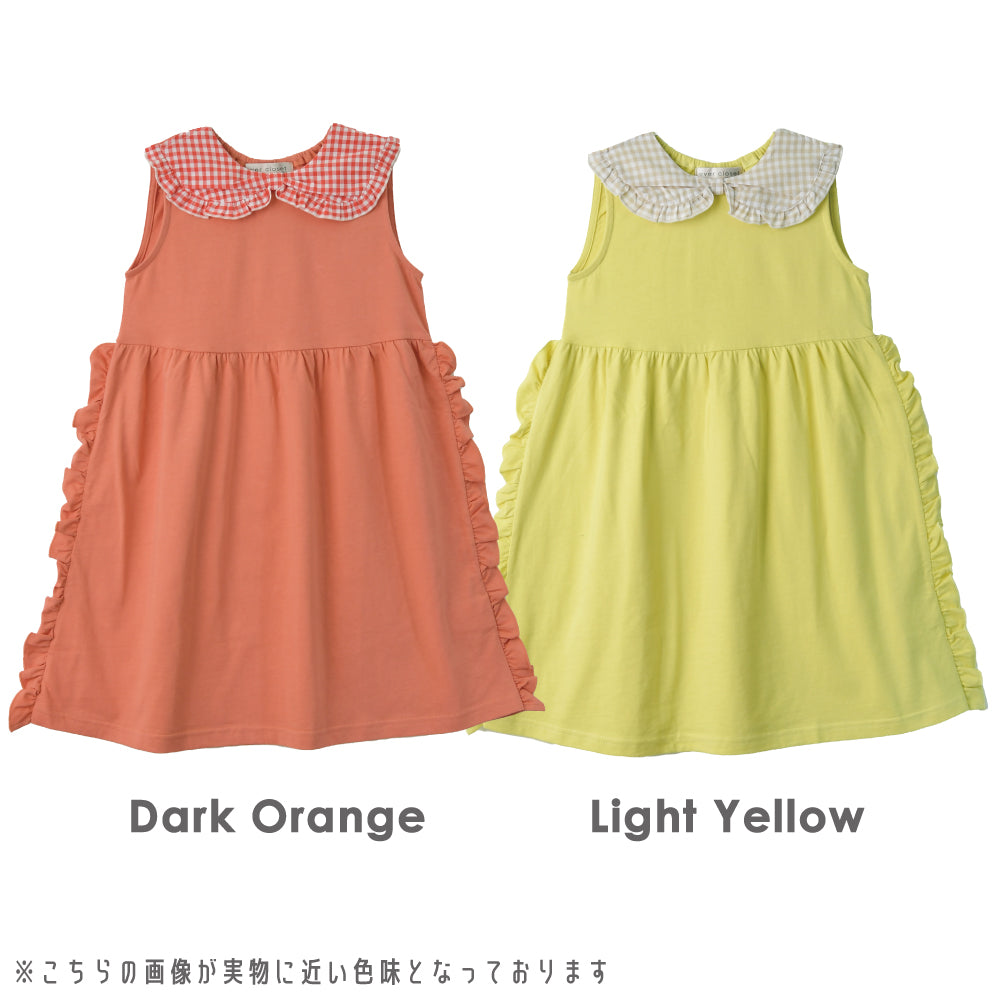 【OUTLET SALE】チェック衿付きワンピース
