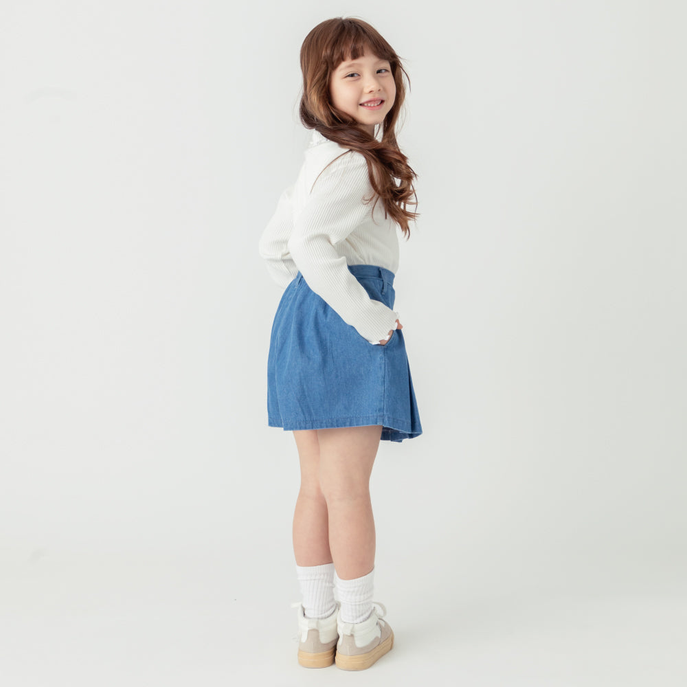 デニムプリーツキュロット
