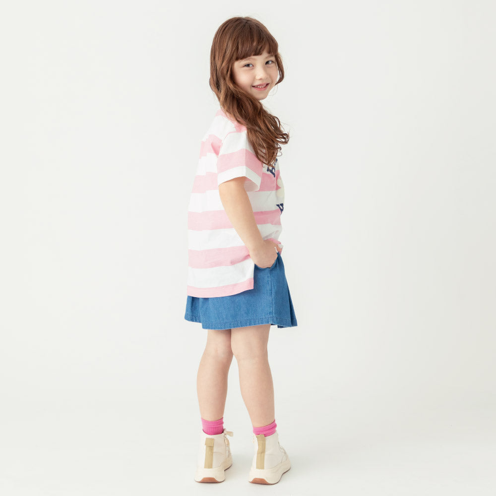 ボーダーフラワーTシャツ