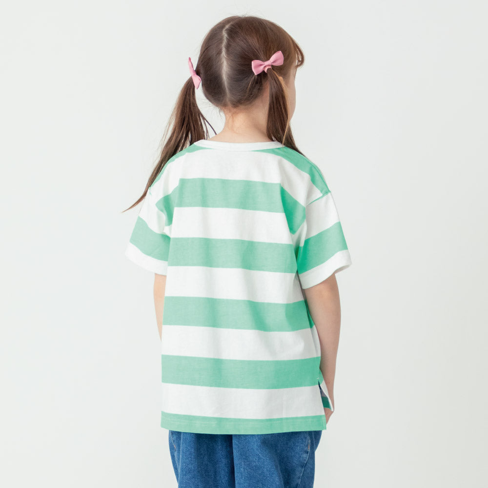 ボーダーフラワーTシャツ
