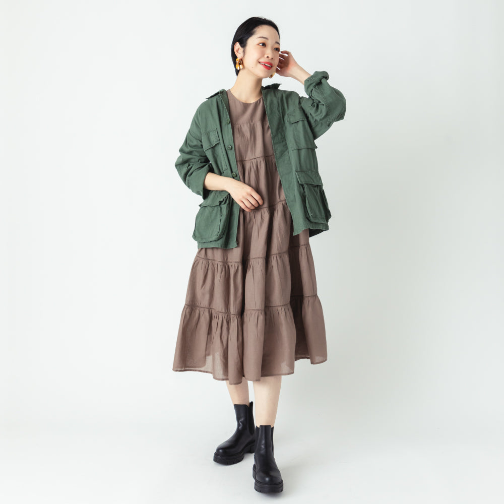 【夏割】【Ladies】 インド綿ティアードワンピース