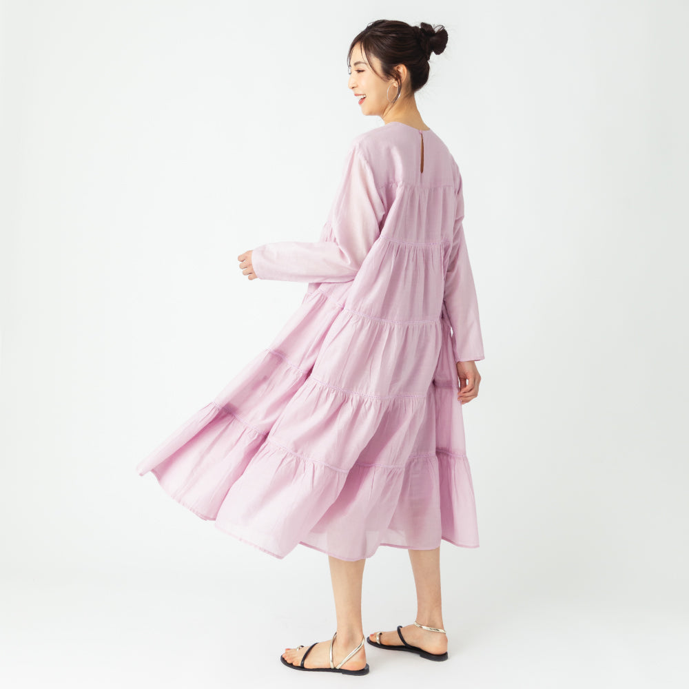 【夏割】【Ladies】 インド綿ティアードワンピース