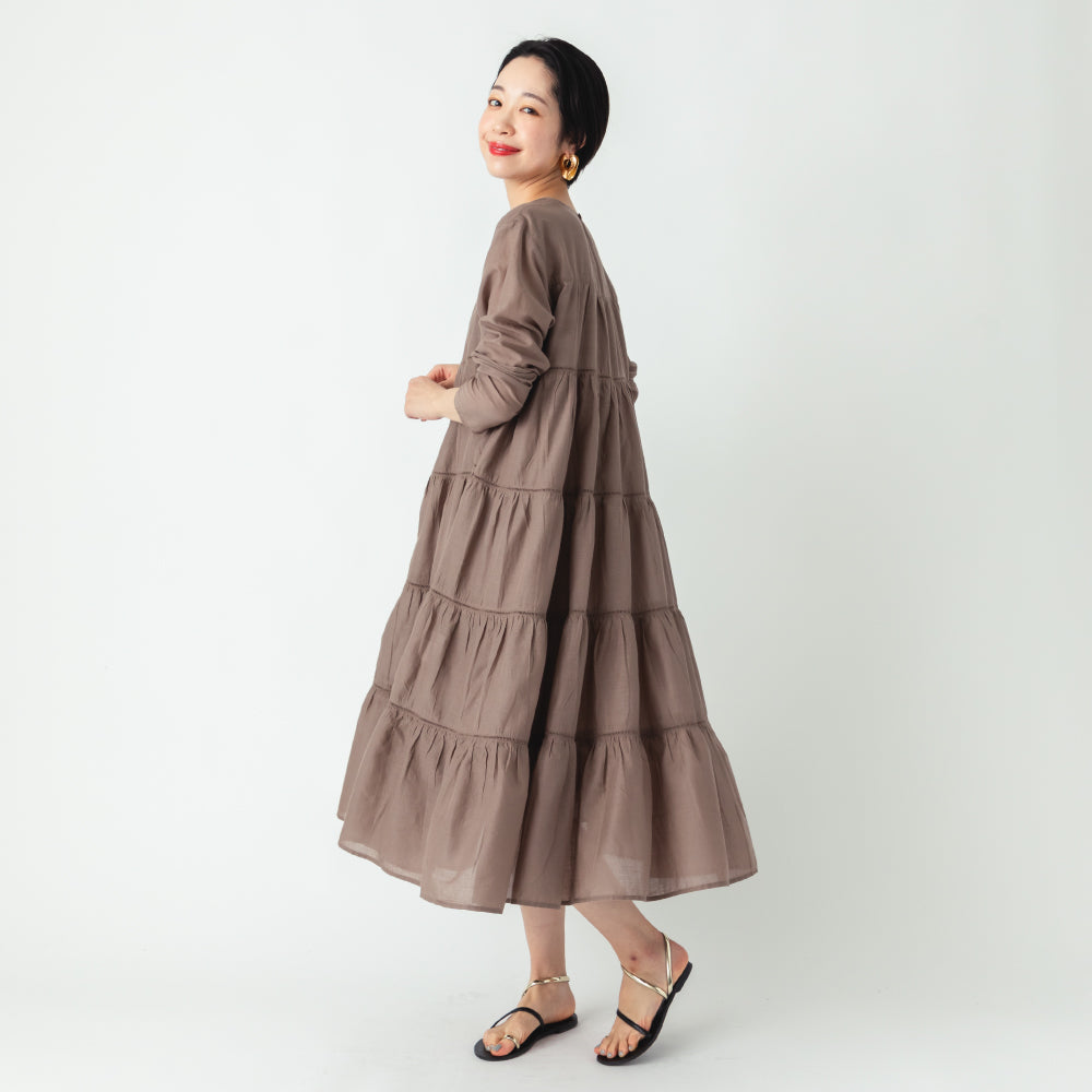 【夏割】【Ladies】 インド綿ティアードワンピース