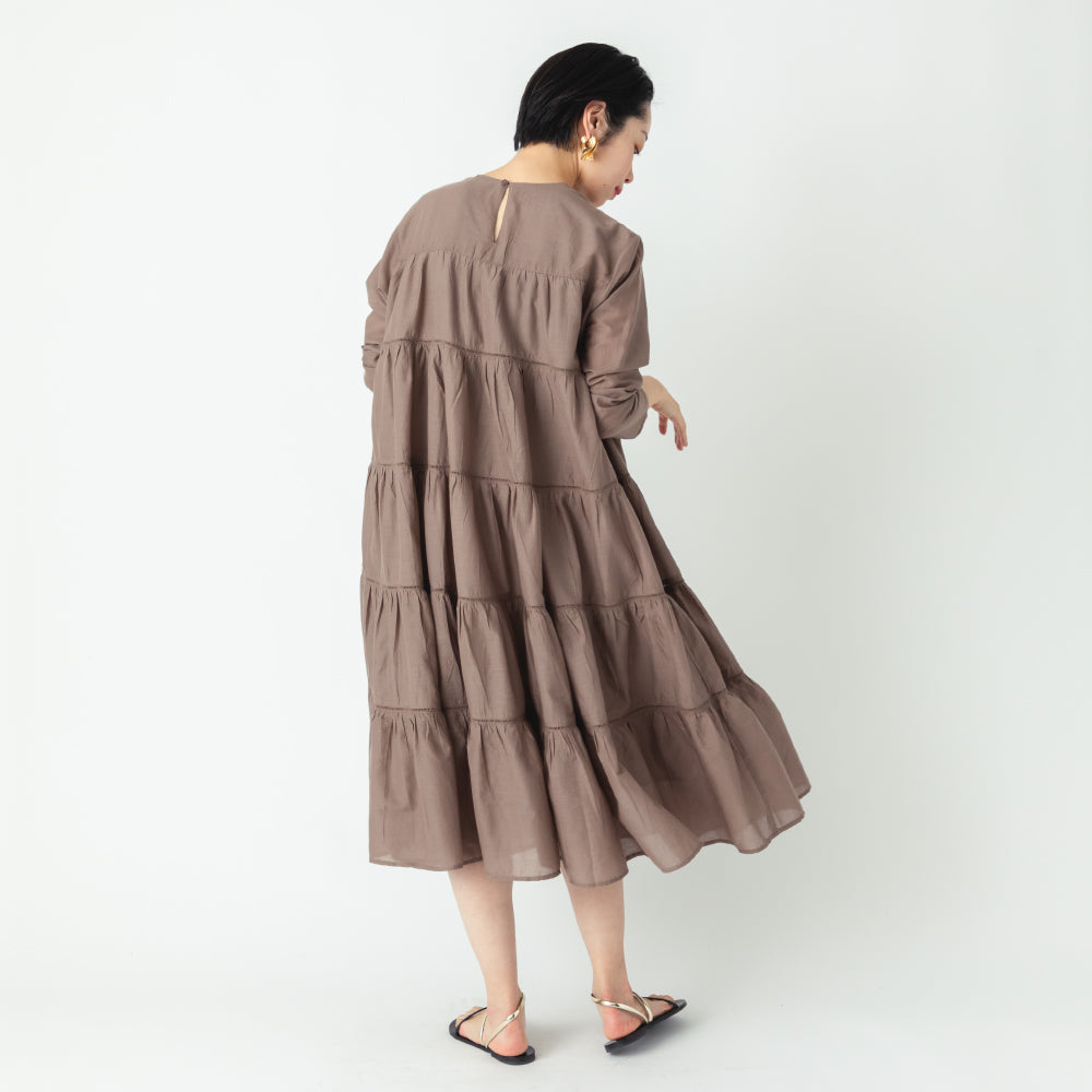 【夏割】【Ladies】 インド綿ティアードワンピース