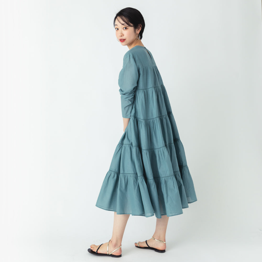 【夏割】【Ladies】 インド綿ティアードワンピース