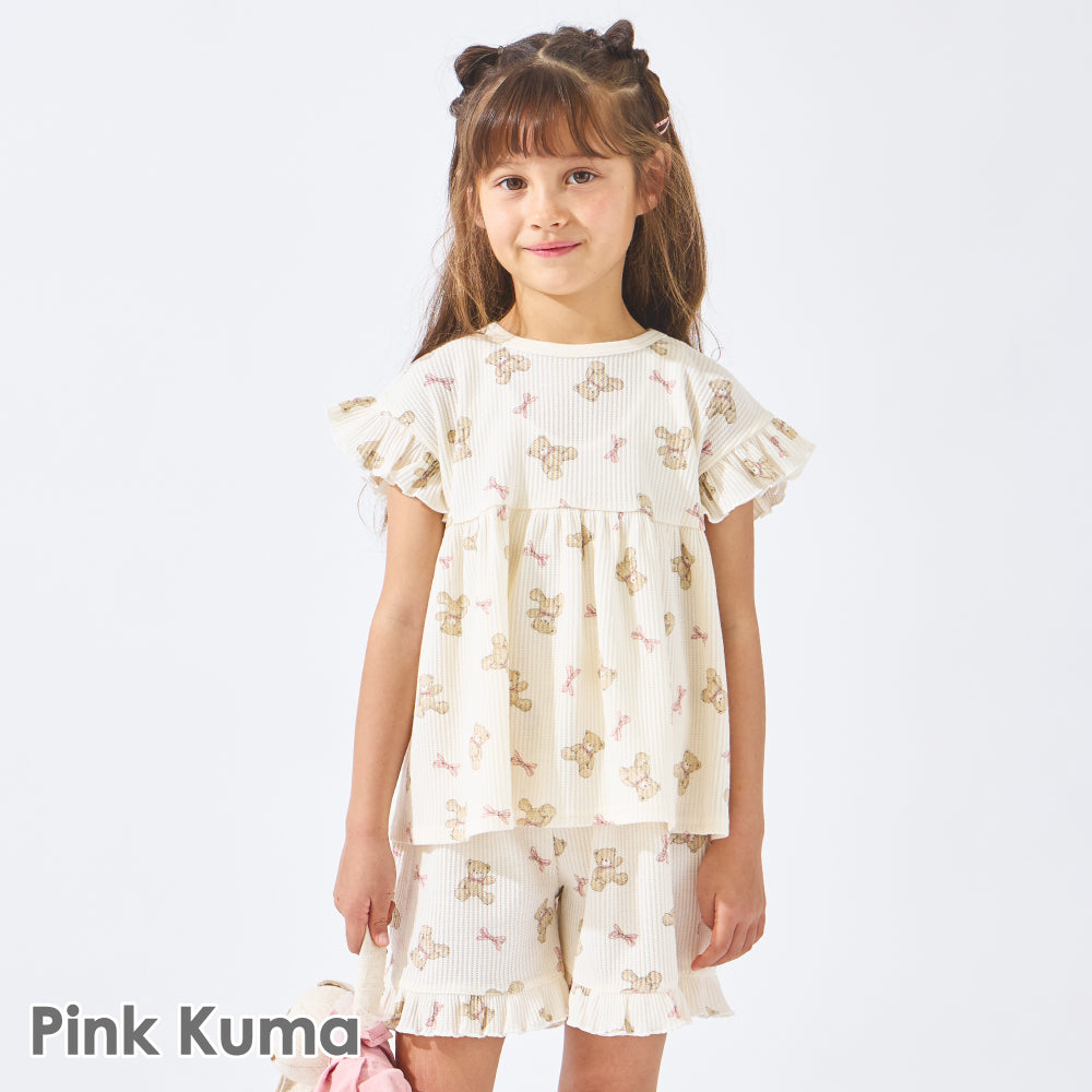 総柄ワッフルパジャマ