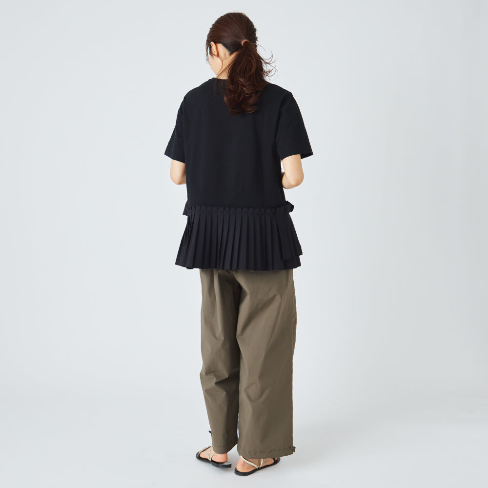 【夏割】 【Ladies】プリーツドッキングTシャツ