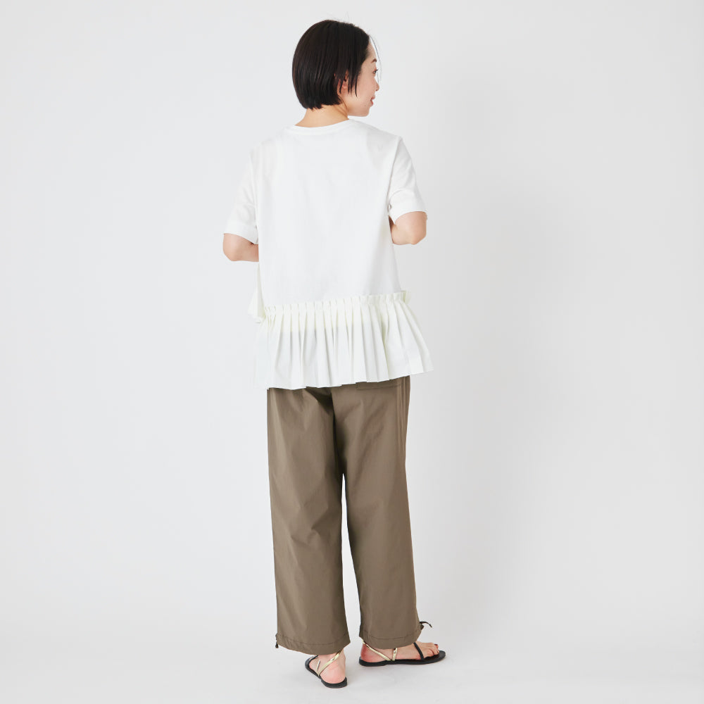 【夏割】 【Ladies】プリーツドッキングTシャツ