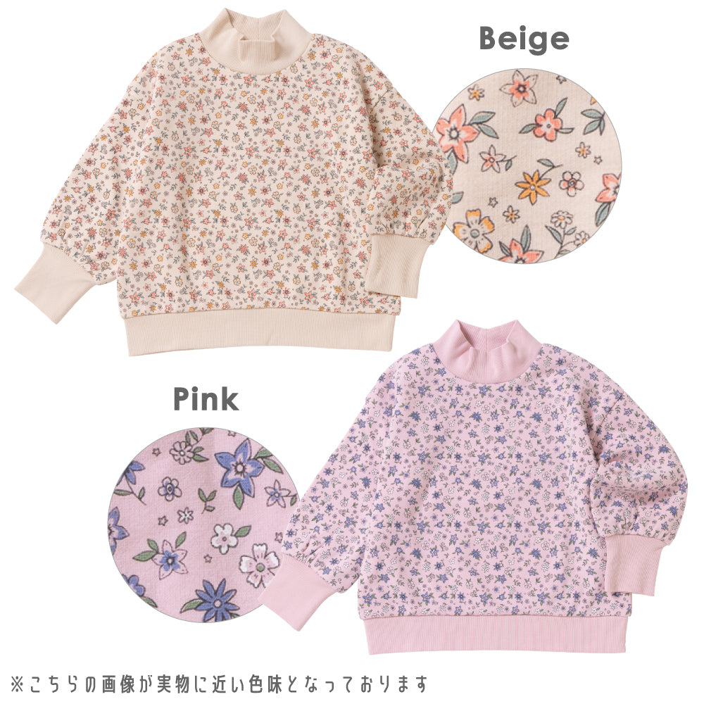 裏起毛 総柄 トップス