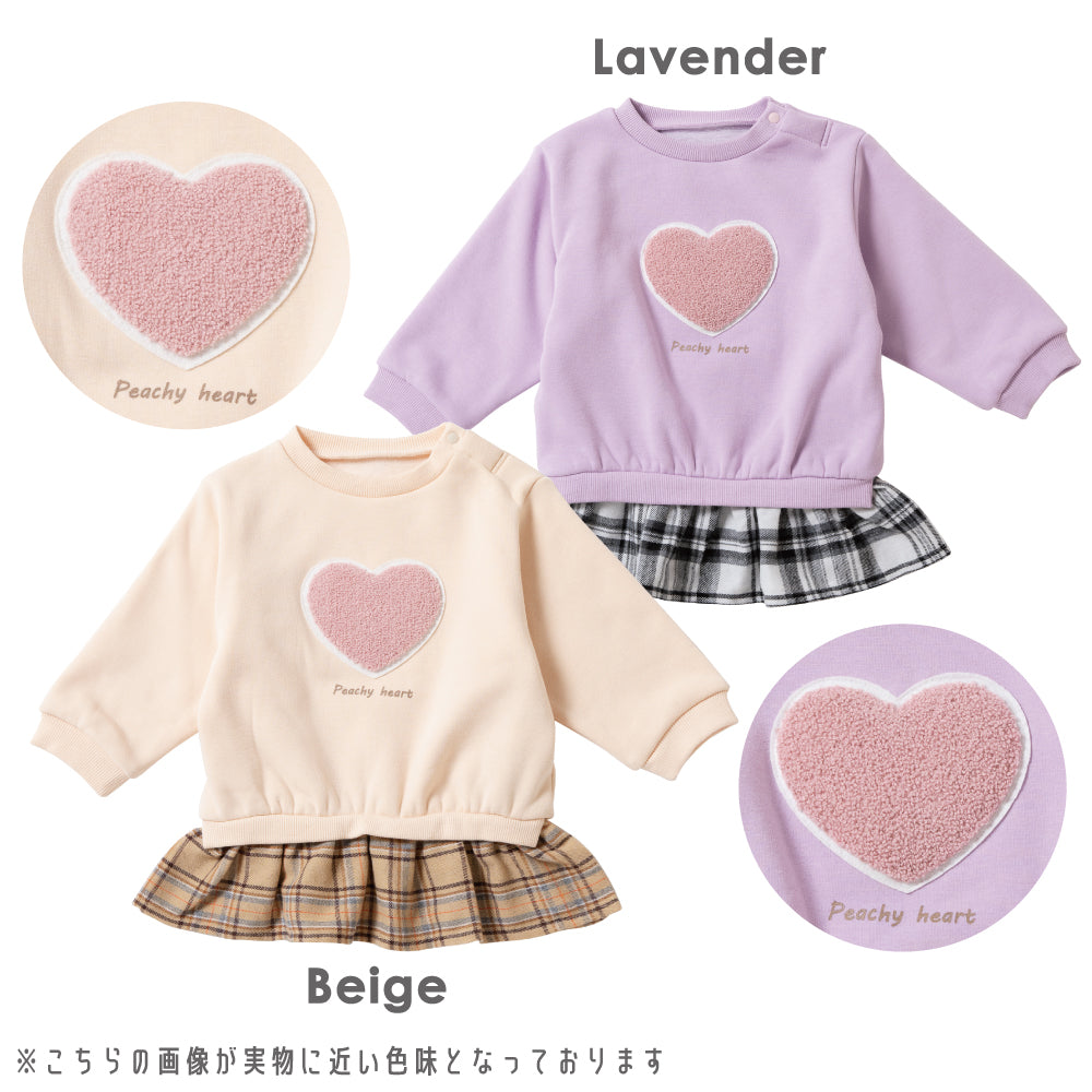 裏起毛 裾フリルチュニック