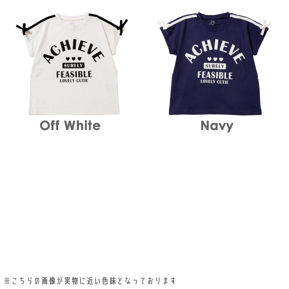 肩ライン プリントTシャツ