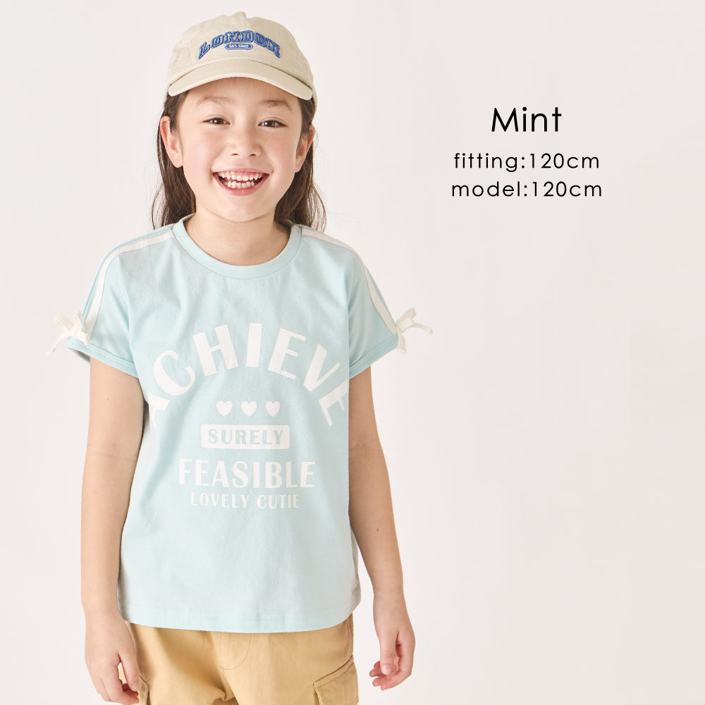 肩ライン プリントTシャツ