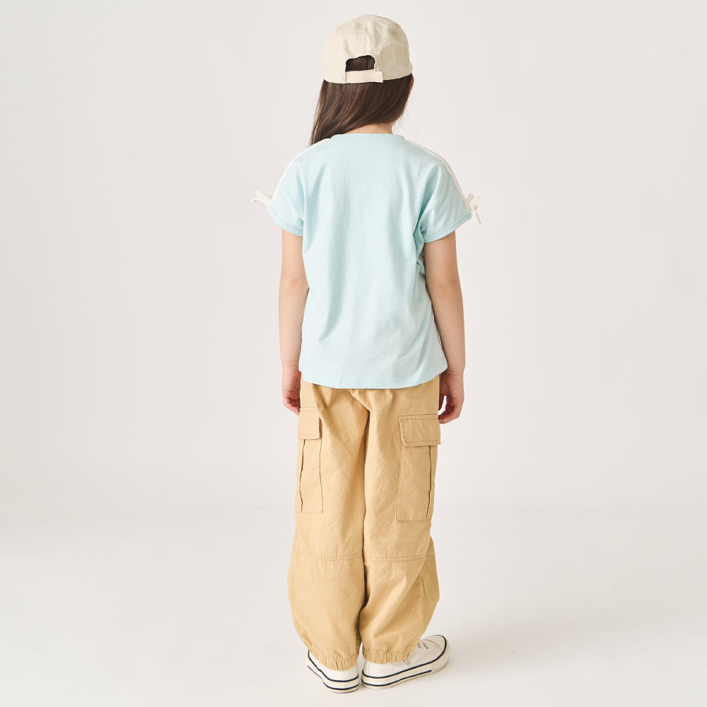 肩ライン プリントTシャツ