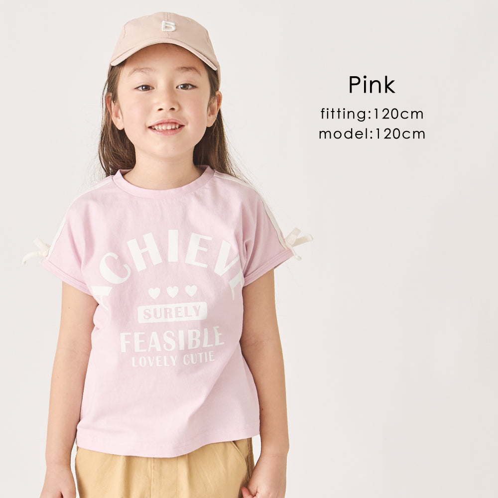 肩ライン プリントTシャツ