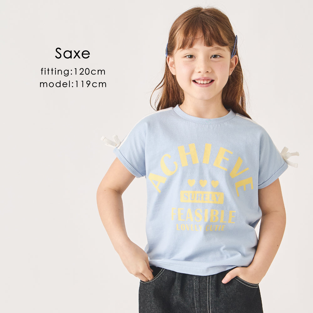 肩ライン プリントTシャツ