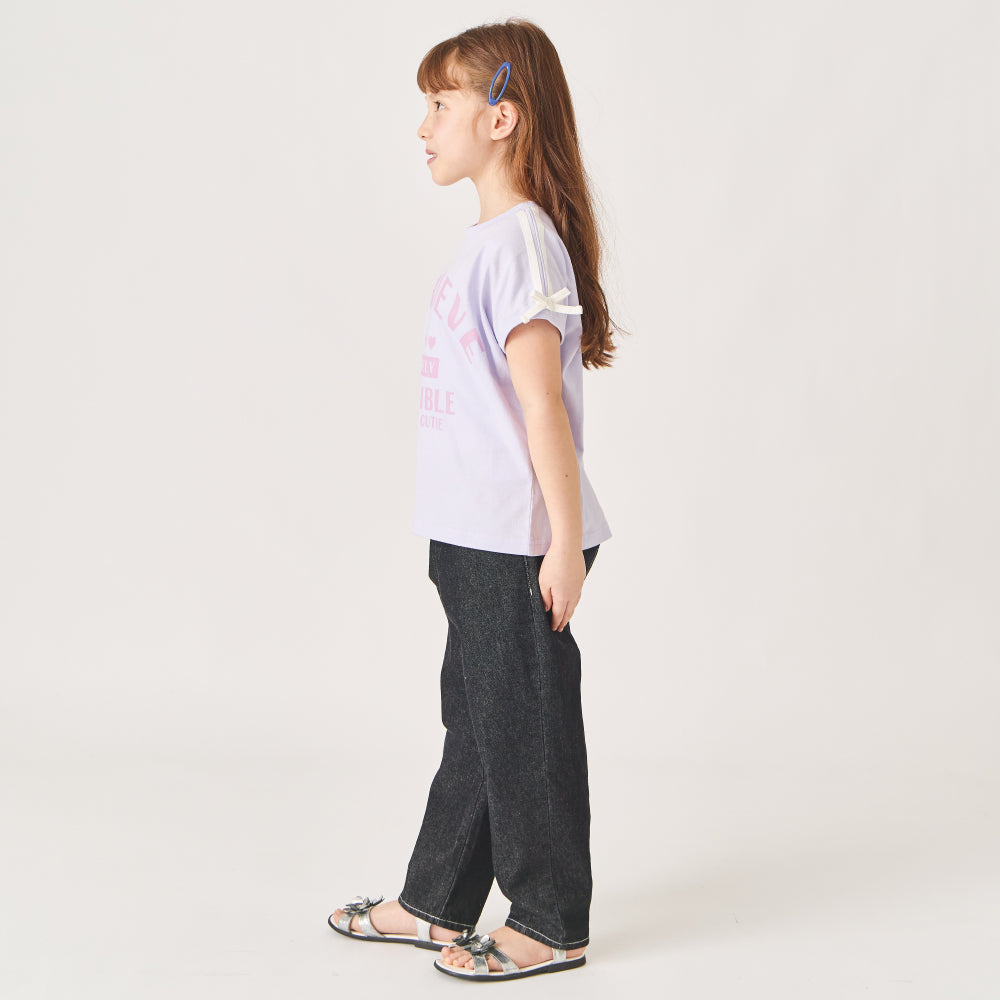 肩ライン プリントTシャツ