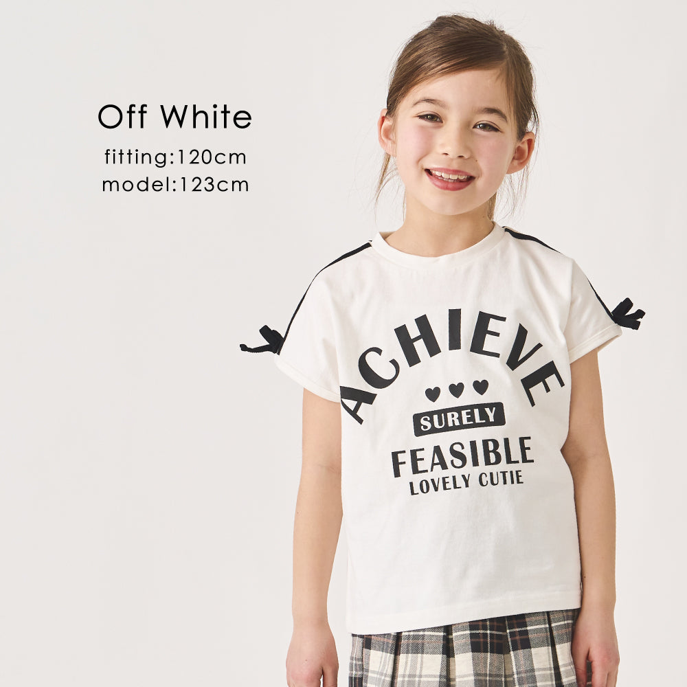 肩ライン プリントTシャツ