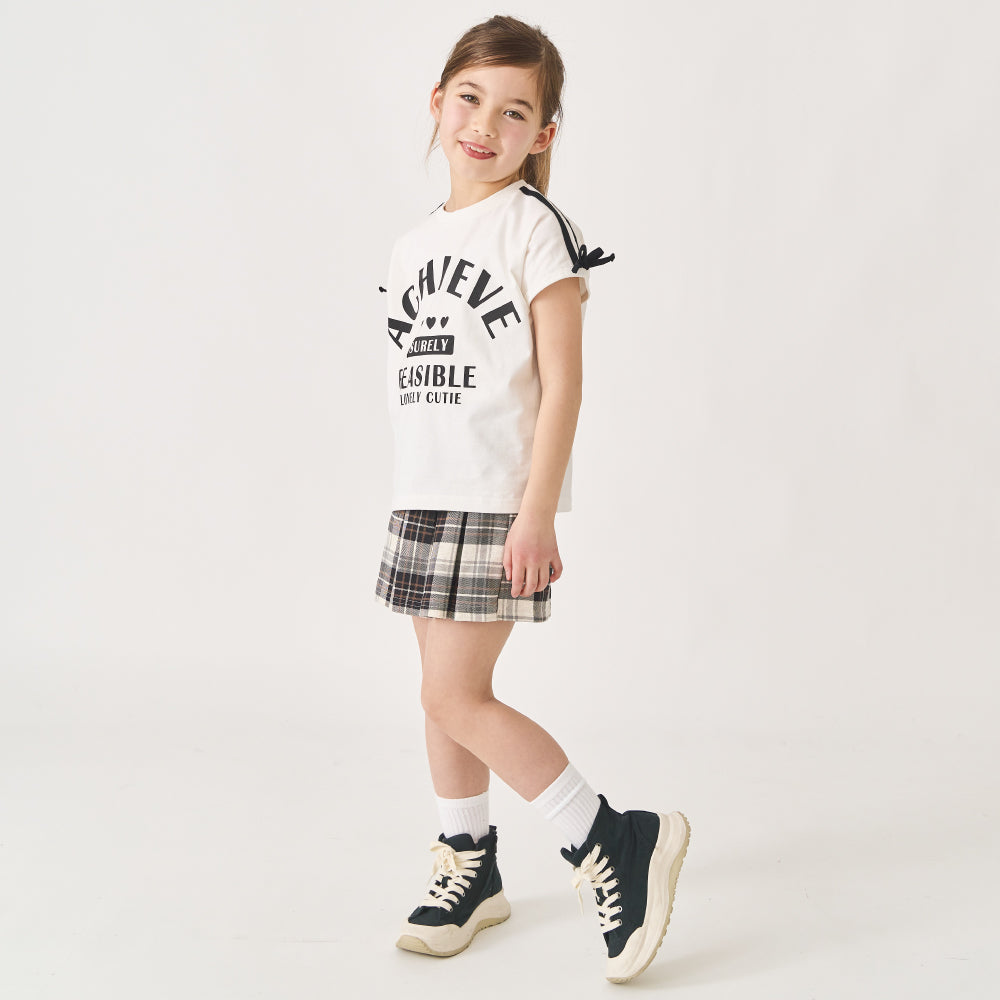 肩ライン プリントTシャツ