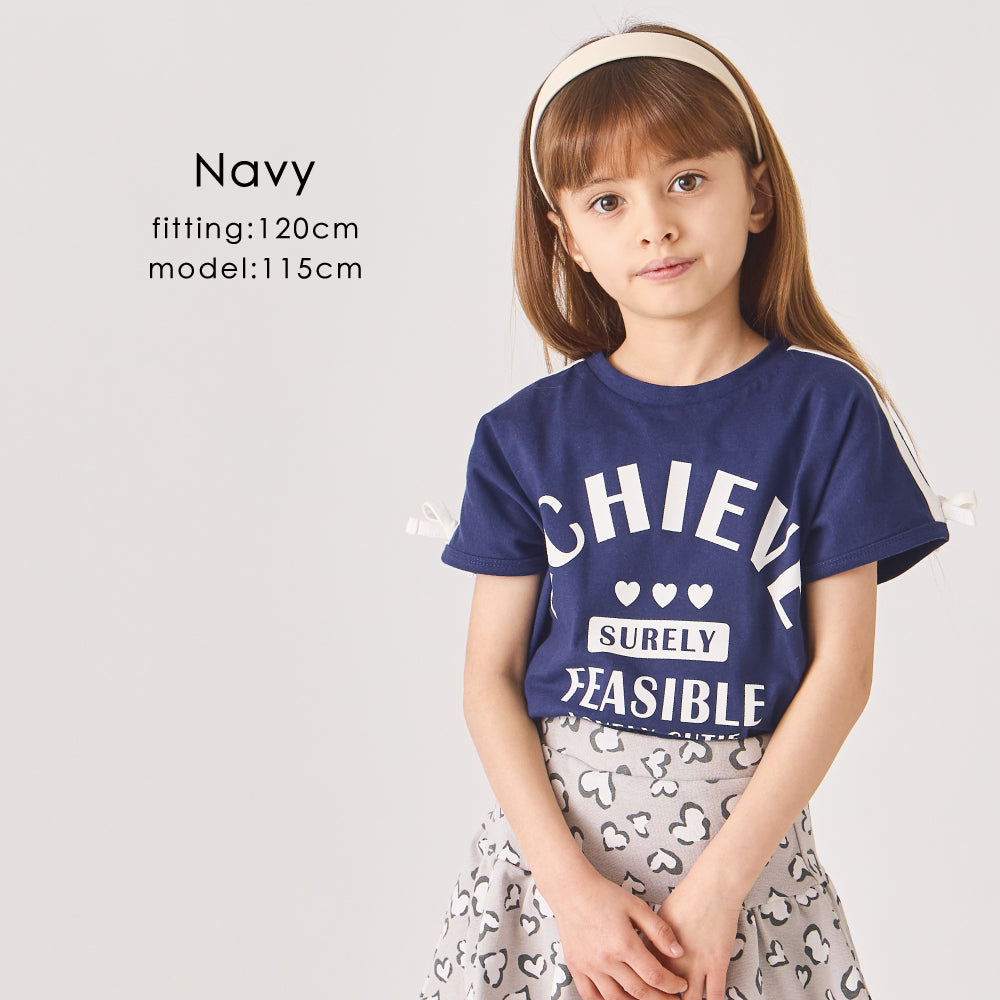 肩ライン プリントTシャツ