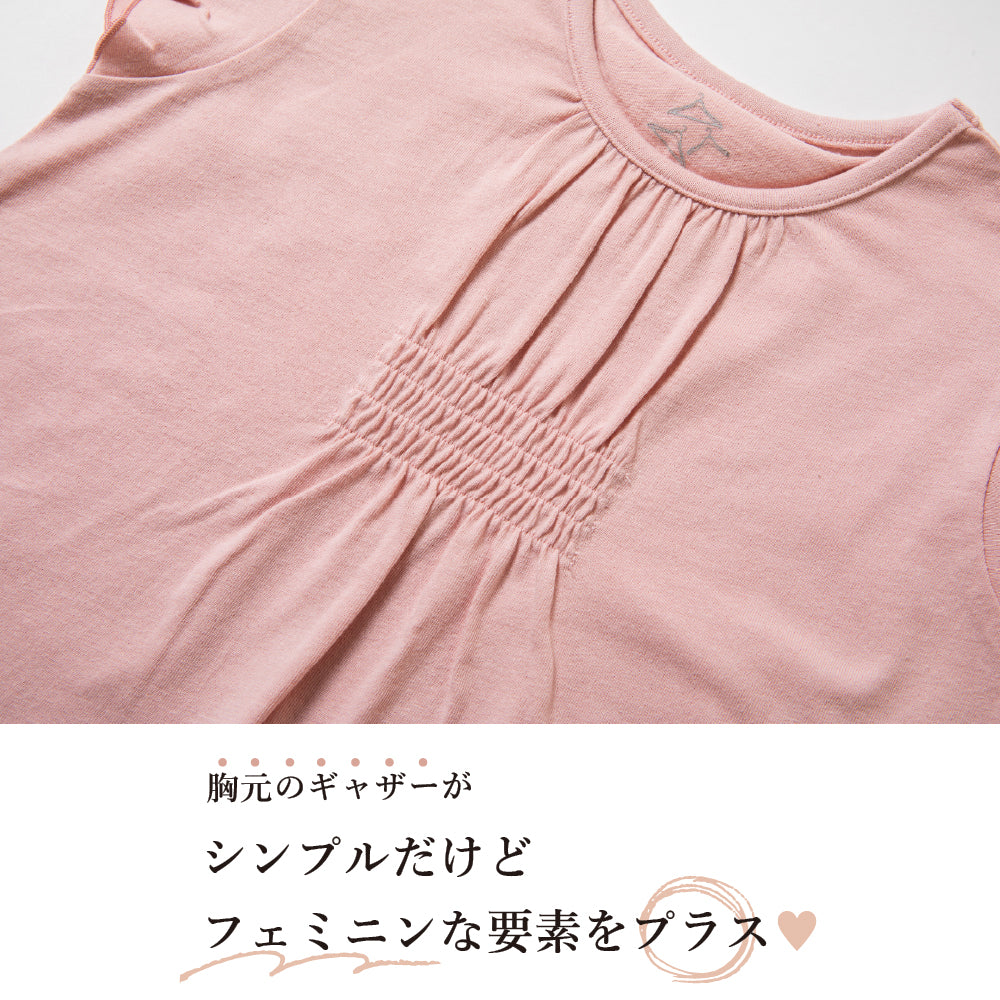 袖フリルトップス