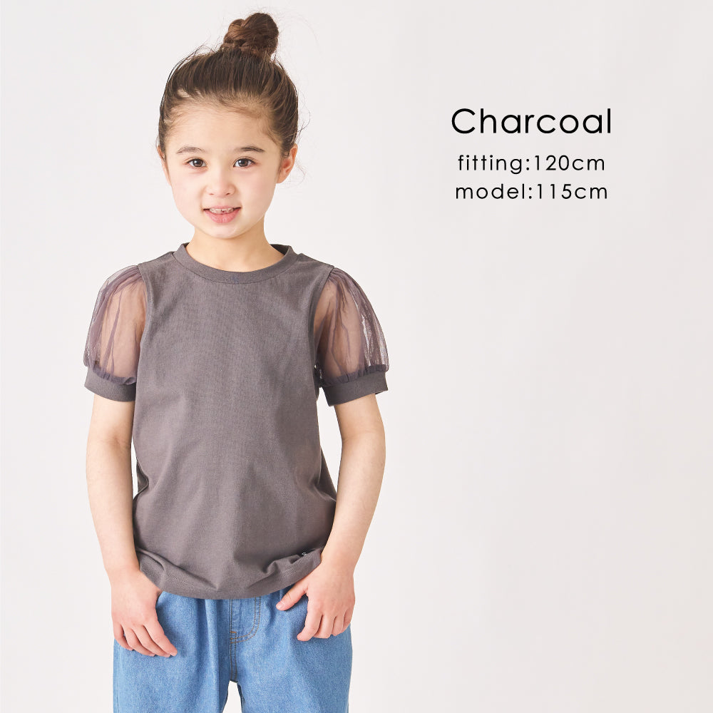 袖シフォンTシャツ