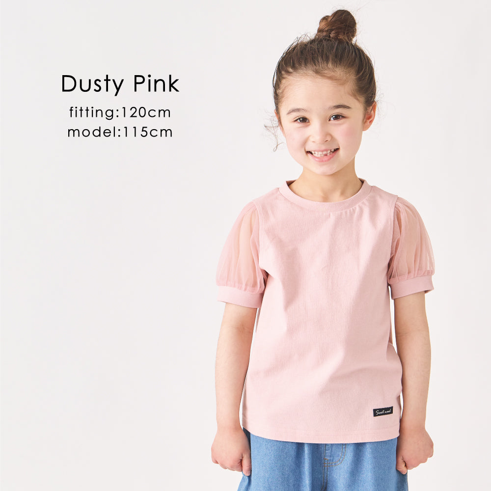 袖シフォンTシャツ
