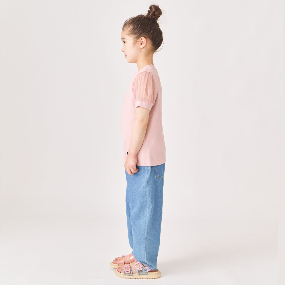 袖シフォンTシャツ
