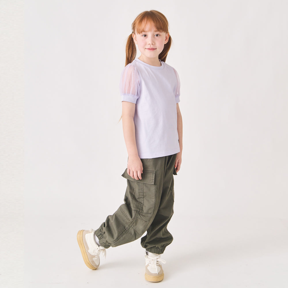 袖シフォンTシャツ
