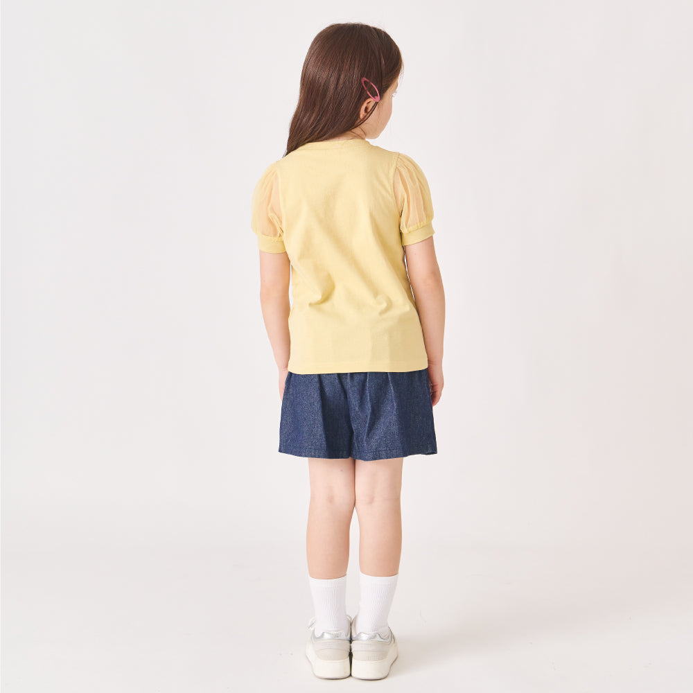 袖シフォンTシャツ