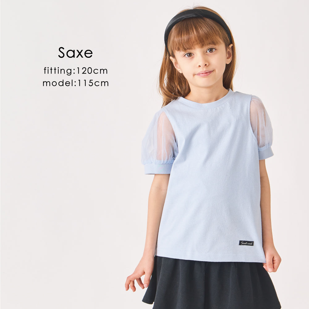 袖シフォンTシャツ