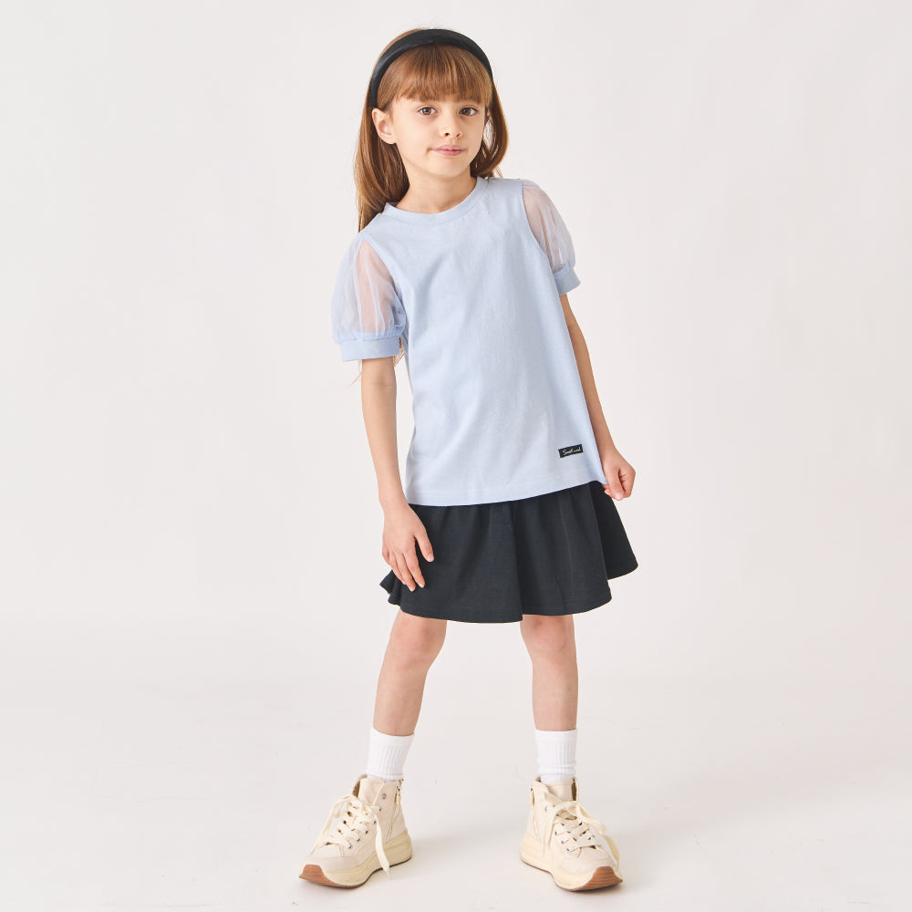 袖シフォンTシャツ