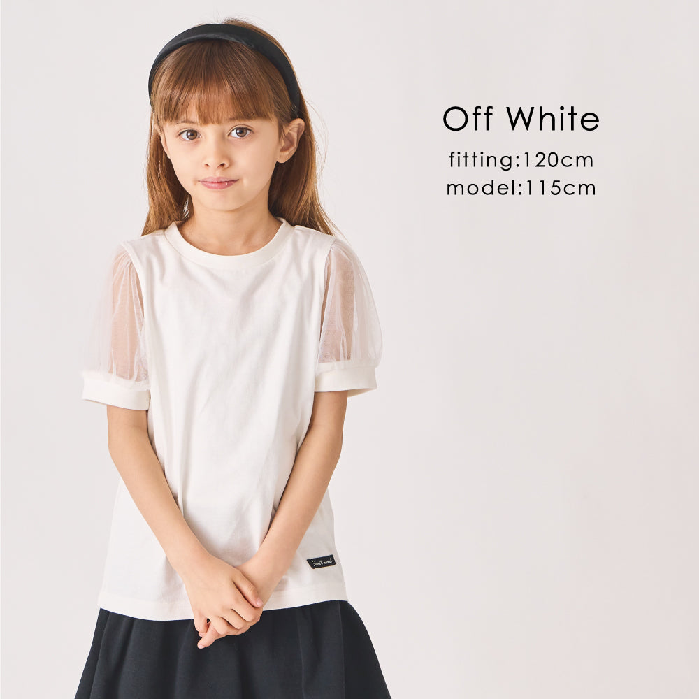 袖シフォンTシャツ