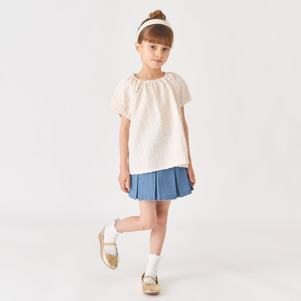 バックリボン ジャガードTシャツ