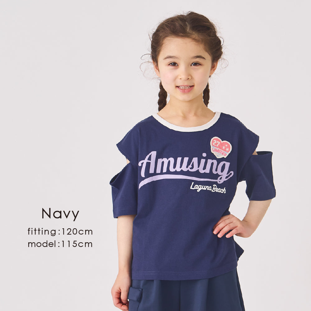 ワッペン付き半袖Tシャツ