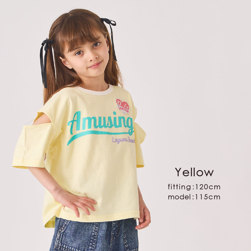 ワッペン付き半袖Tシャツ