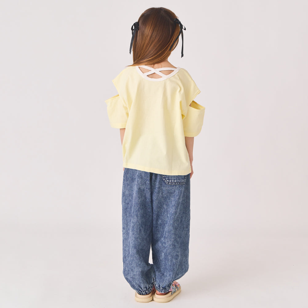 ワッペン付き半袖Tシャツ