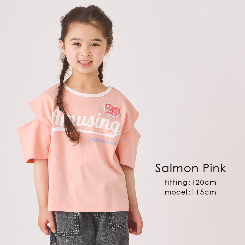 ワッペン付き半袖Tシャツ