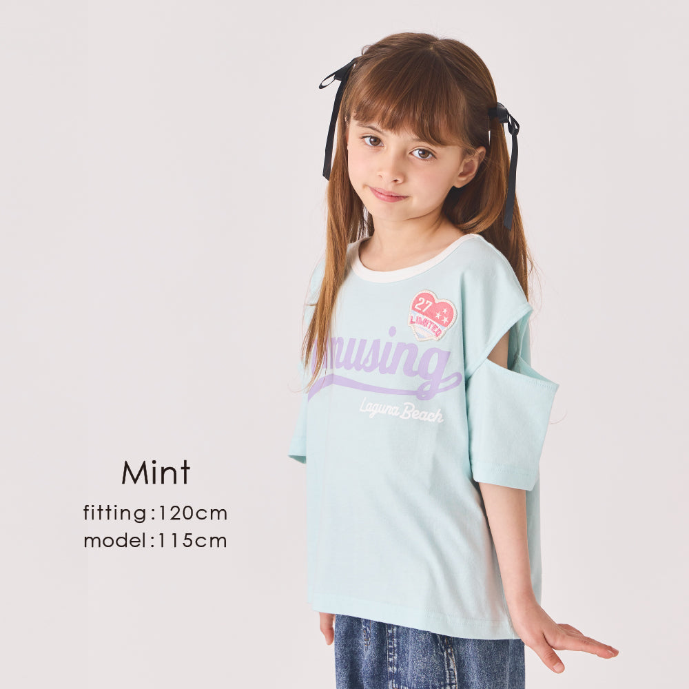 ワッペン付き半袖Tシャツ