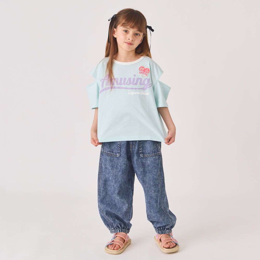 ワッペン付き半袖Tシャツ