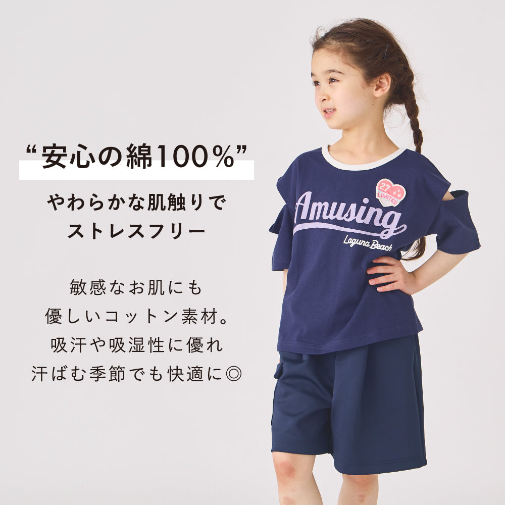 ワッペン付き半袖Tシャツ