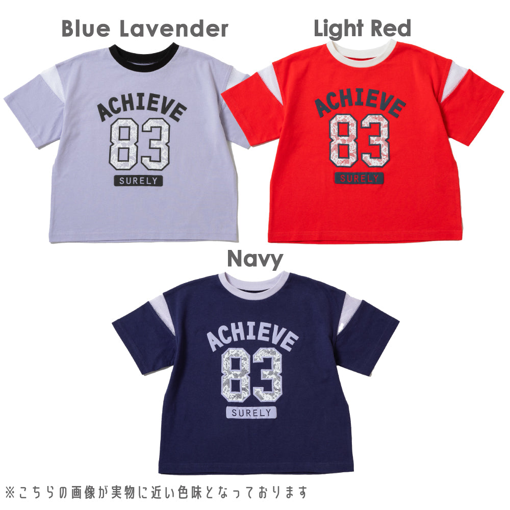 袖メッシュTシャツ