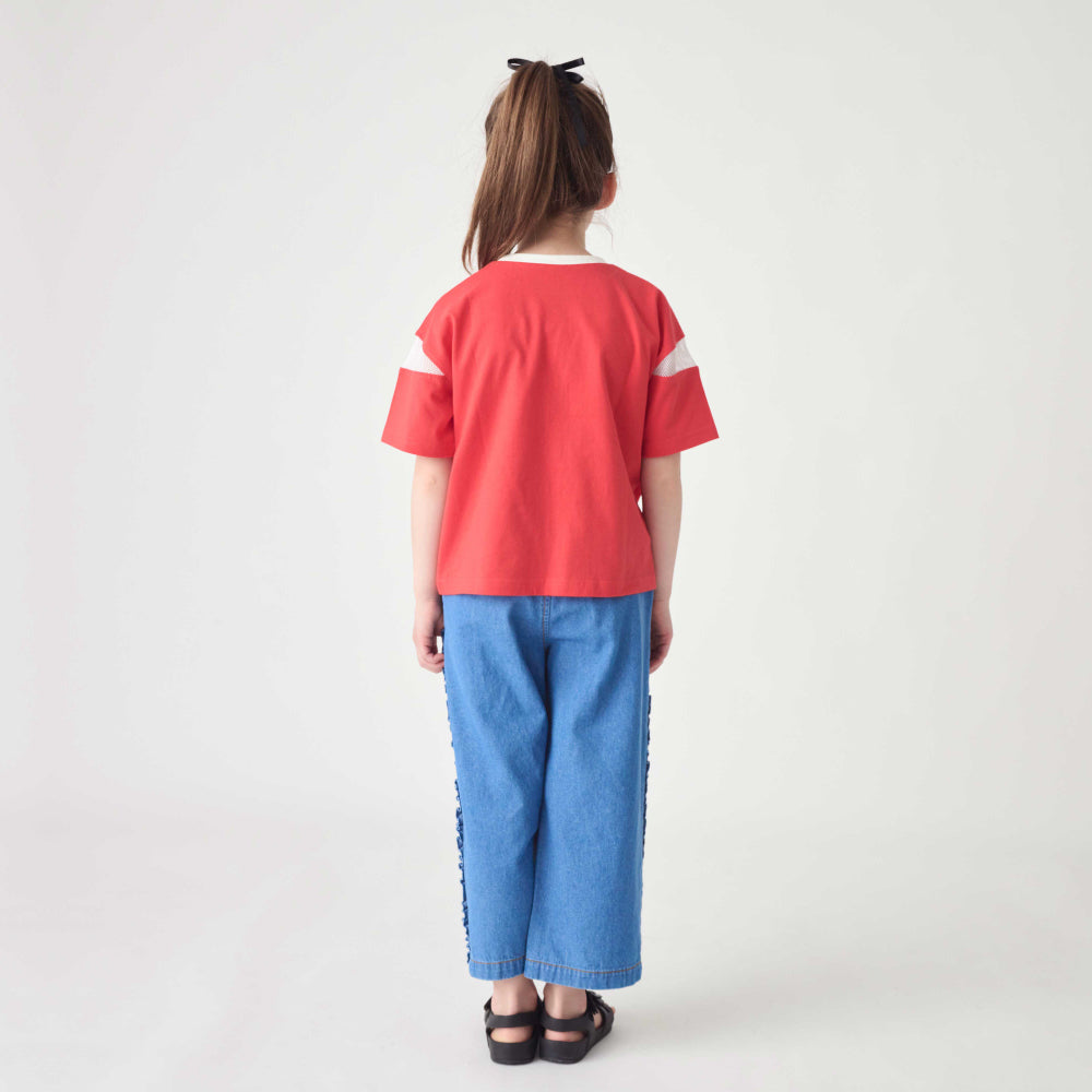 袖メッシュTシャツ