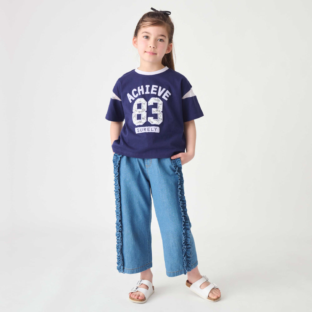 袖メッシュTシャツ