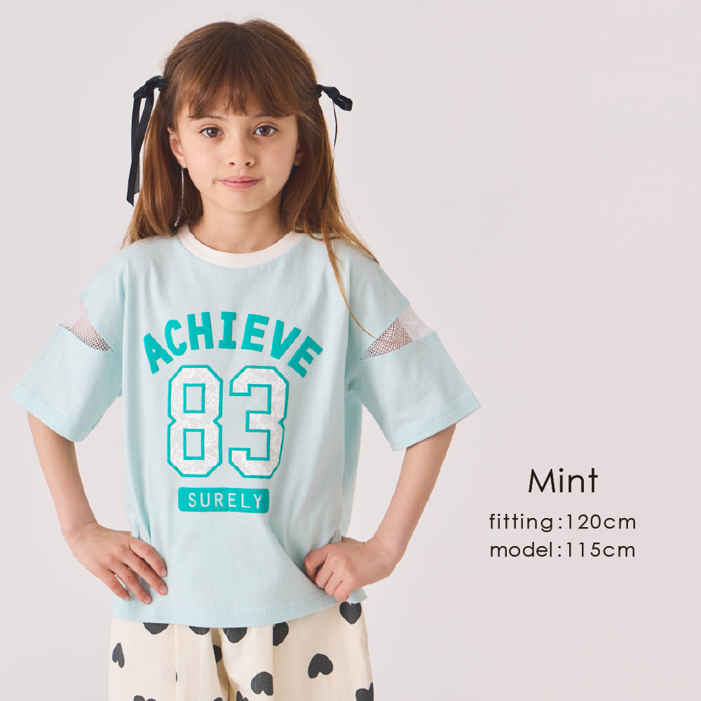 袖メッシュTシャツ